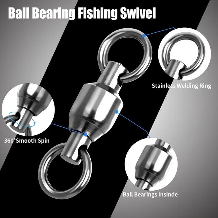 FishTrip roulement à billes émerillons 10-100 pièces pêche pivotant solide anneau de soudage en acie