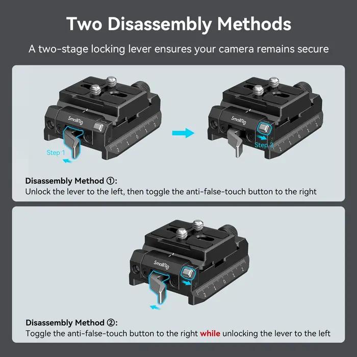 SmallRig-Kit de plaques de montage Arca-Swiss Manfrotto, largeur réglable, compatible avec les stabi