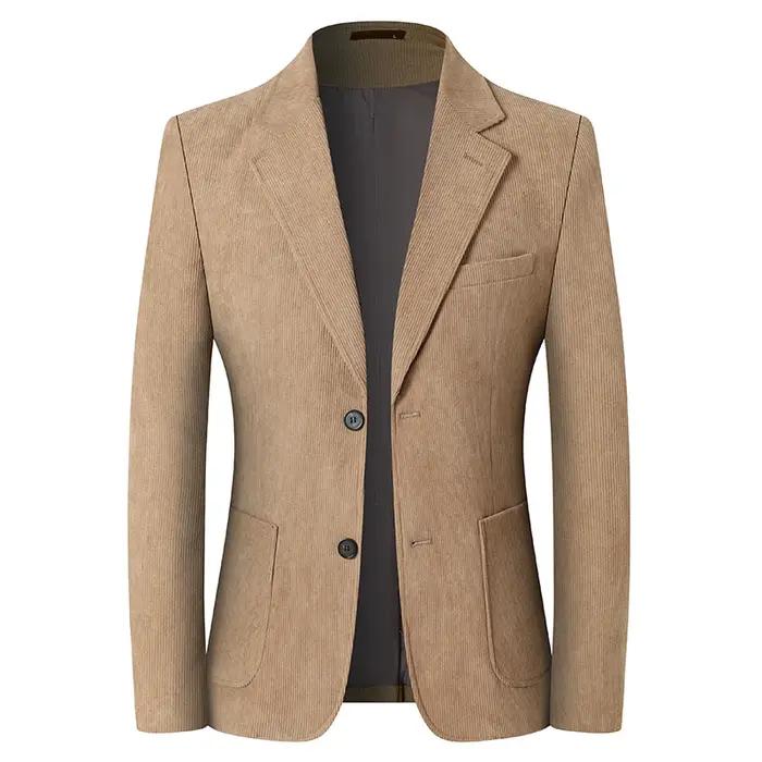 Blazer Hombre haute qualité hommes à la mode veste en velours côtelé affaires décontracté Banquet So