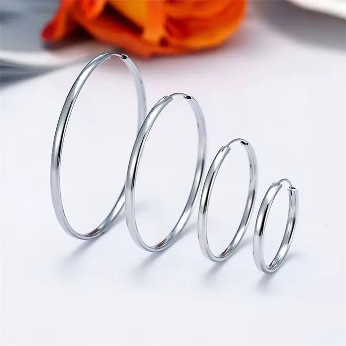 Senlissi-nouvelles boucles d'oreilles plaquées or 18 carats pour femmes