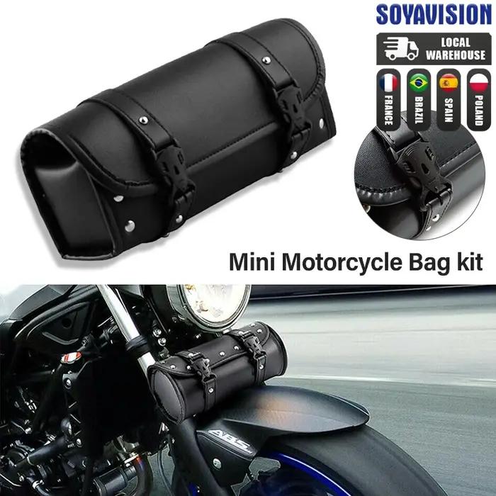 Sacoches de moto en cuir PU, sac à outils pour fourche avant et queue, bagages pour Harley Chopper B