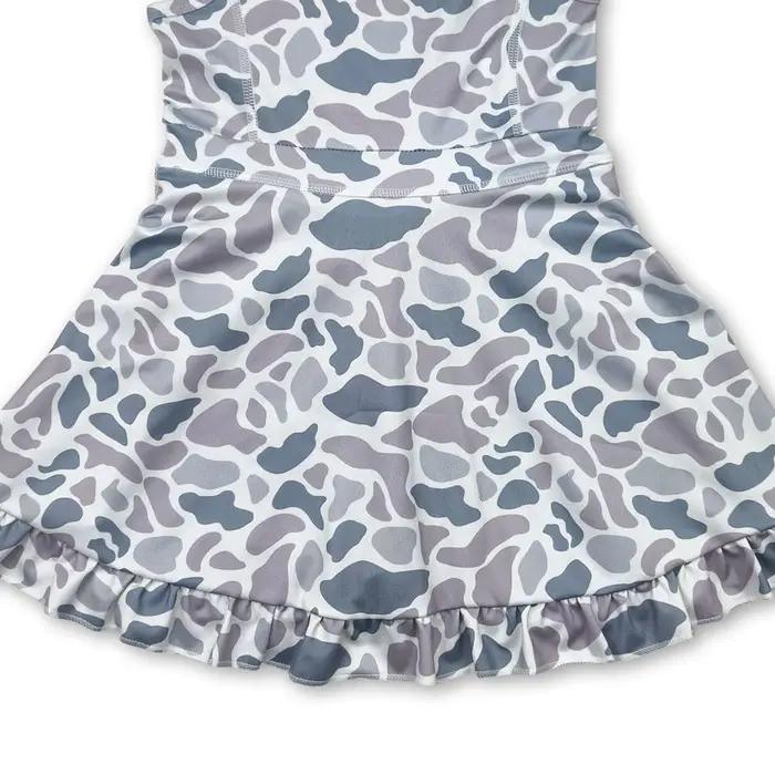 Robes pour bébés filles, 6 couleurs, style camouflage, à bretelles, avec volants, longueur genou, po