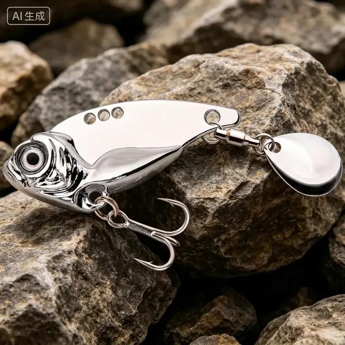 Rotatif paillettes métal VIB 7g 10g 15g 20g leurre de pêche queue rotative Vibration cuillère Spinner appât manivelle ba