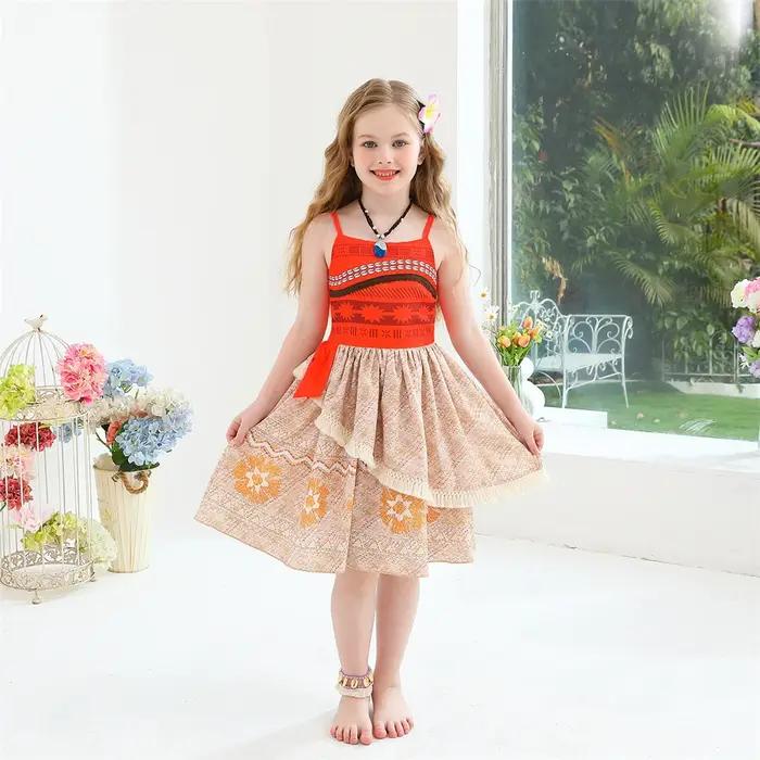 Robe de princesse Moana pour enfants, tenue de fête d'Halloween, de carnaval ou de mascarade, cadeau