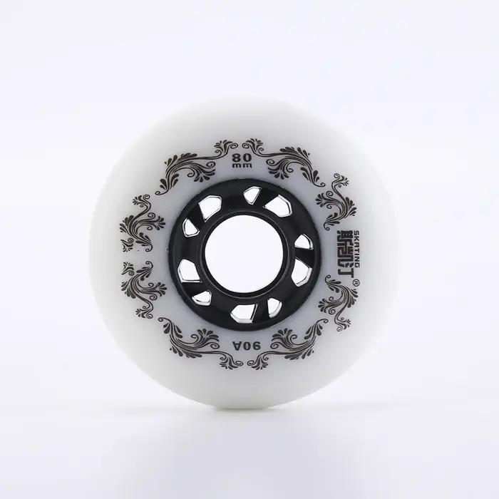 Roues patins à roulettes 8 pièces 72-80mm - Roues freestyle 90A durable blanc/jaune