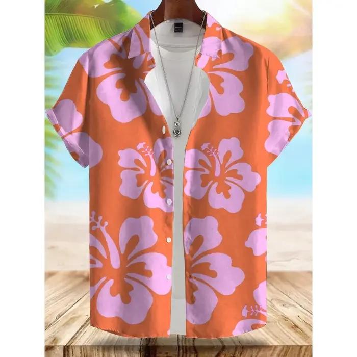 Bord de mer Style hawaïen chemise pour hommes vacances d'été décontracté hommes chemise à manches co