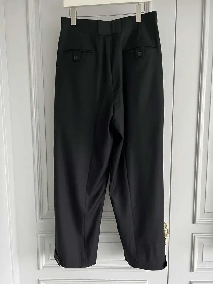 Pantalon long décontracté ample et formel pour hommes, design original TOP-YAMAMOTO, couleur unie, p