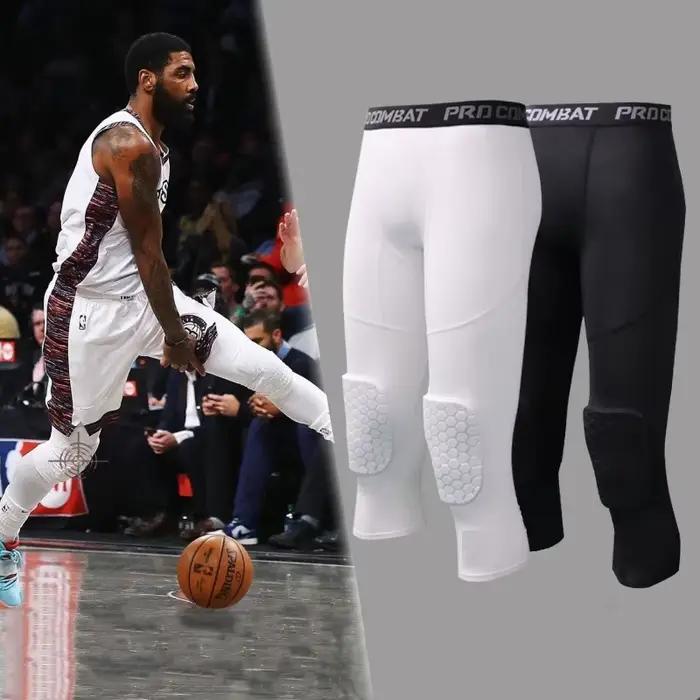 Collants de compression homme anti-collision 3/4 - Genouillères intégrées - Séchage rapide sport