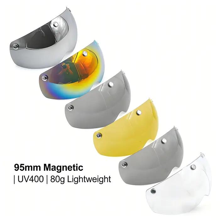Visière de casque de vélo 95 mm verres magnétiques polycarbonate anti-UV pour route et VTT aérodynamique sécurité visibilité occasions spéciales