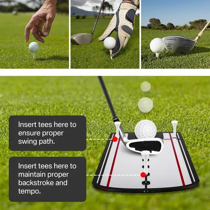 Miroir de pratique de mise de Golf, aide à l'entraînement à l'alignement du miroir, ligne d'oeil de