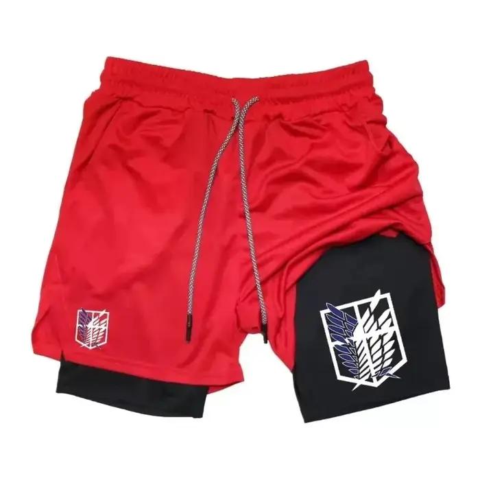 Nouveaux shorts de sport 2-en-1 pour hommes, respirants, décontractés, pour le jogging, l'été, avec