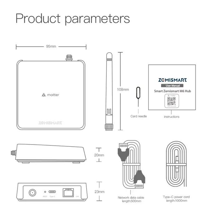 Matter Zigbee – Hub filaire avec antenne, Signal réseau puissant, passerelle de pont pour maison int