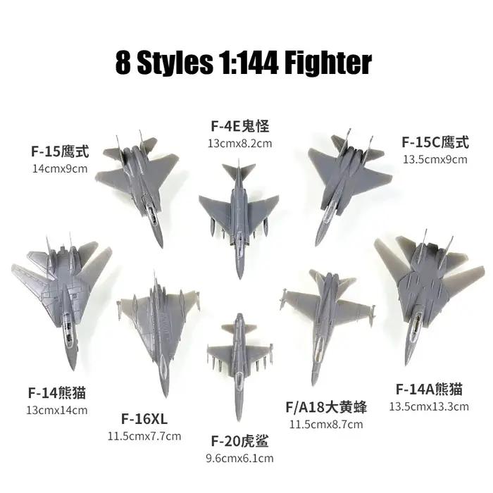 Modèle de chasseur assemblé 1/144, modèle de Simulation militaire F-14 F-15 F/A-18