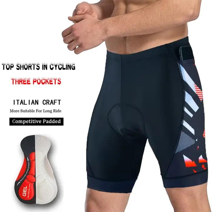 Short de cyclisme à trois poches pour homme, collants de vélo, short de vélo rembourré en gel 5D, sh