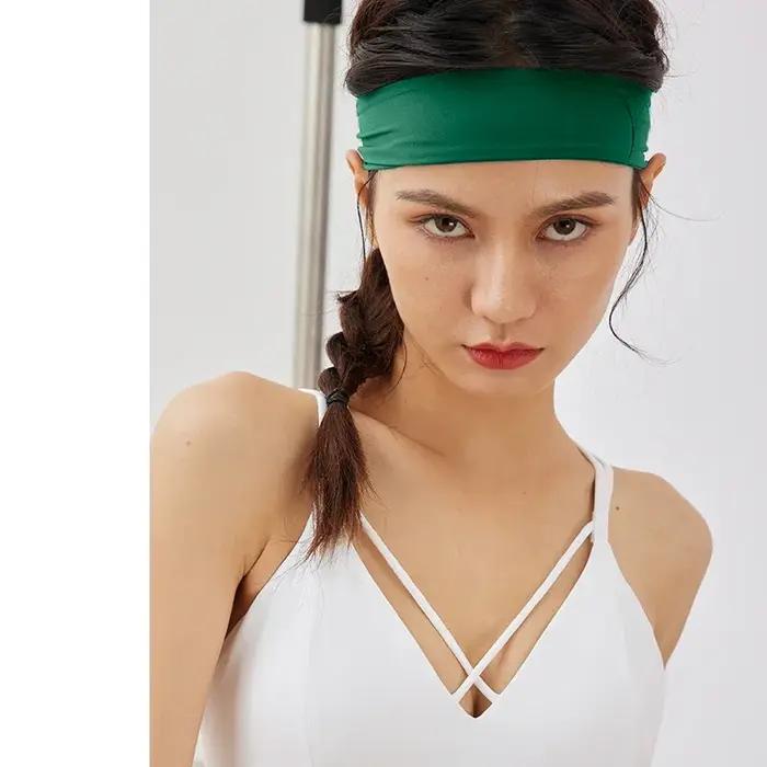 Bandeau élastique de yoga à haute élasticité, éblla transpiration, couleur unie, pour le sport, la c