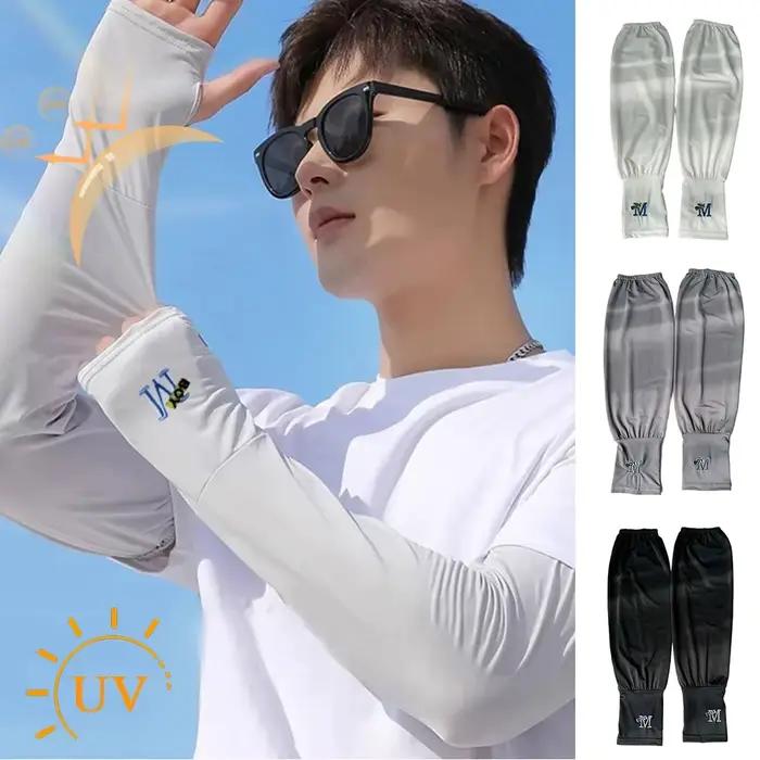 Manchons de bras de glace pour hommes, 1 paire, gants de conduite élastiques, Protection UV pour l'e