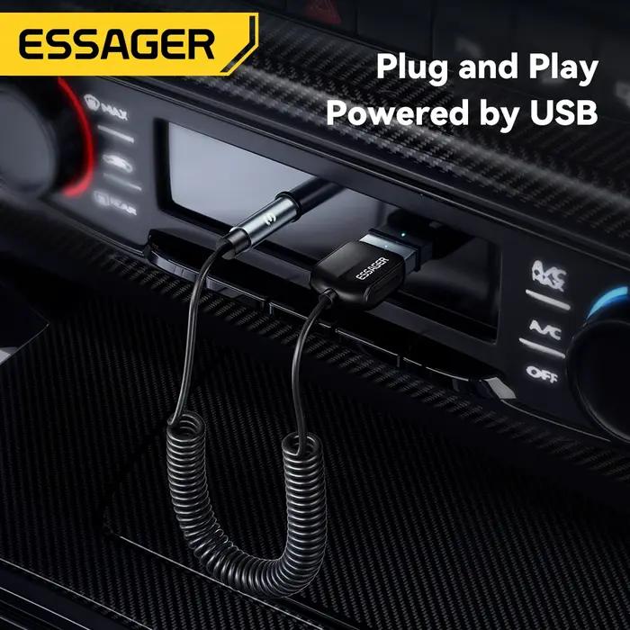 Essager USB Bluetooth Aux adaptateur Dongle USB à 3.5mm Jack Audio sans fil mains libres Kit pour vo