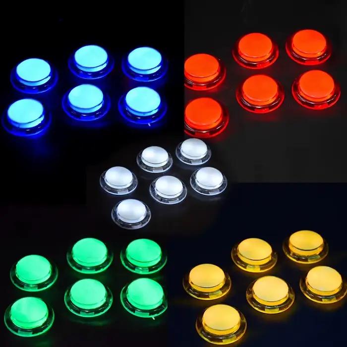 Bouton poussoir Led éclairé par Arcade, 5V / 12V, 24MM 30MM, copie ronde lumineuse SANWA OBSC pour j