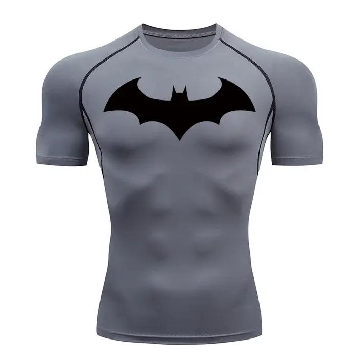 Chemise compression homme graphique chauve-souris manches courtes protection éruptions sport