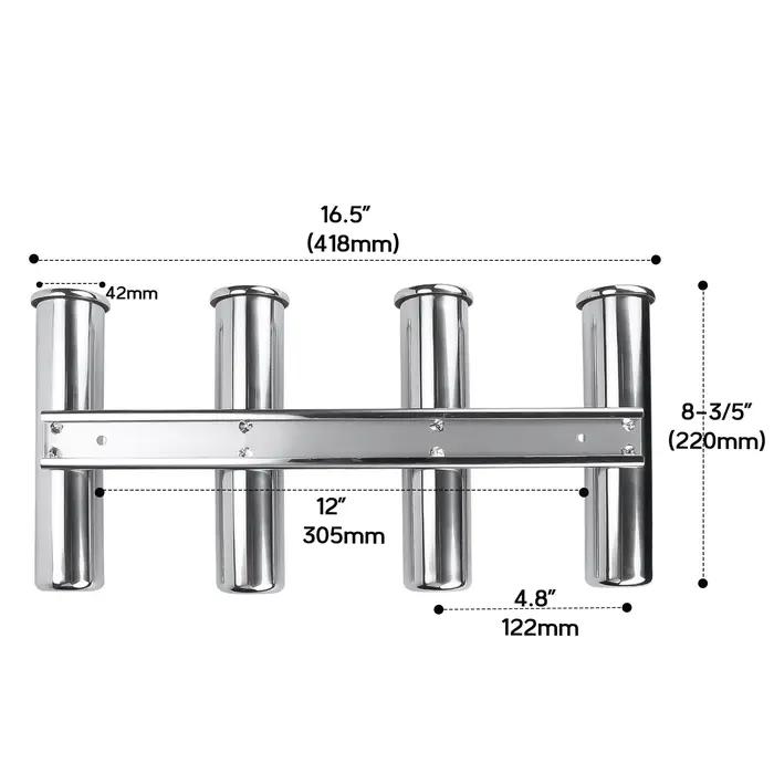 Accessoires de bateau à moteur hors-bord, support de canne à pêche en acier inoxydable, accessoires