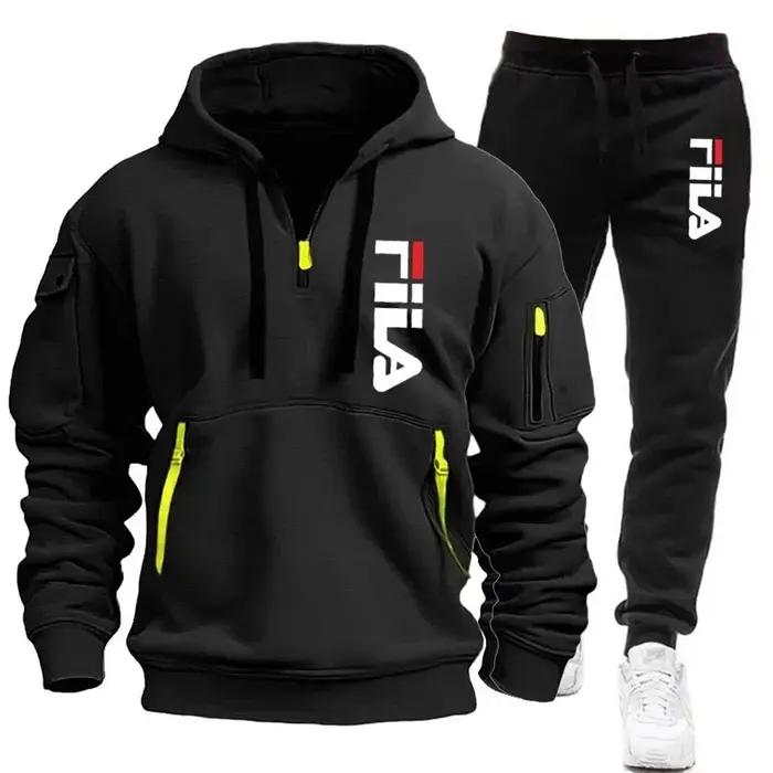 Ensemble de course à manches longues pour hommes, vêtements de sport confortables et décontractés +