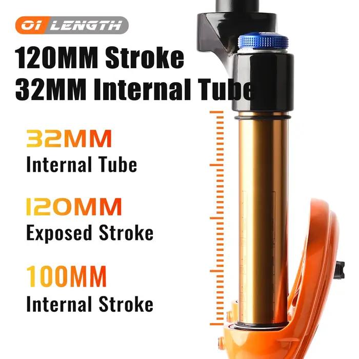 Fourche de Suspension de Vélo 120mm Compatible 26 27,5 29 Pouces Direction Droite Espacement Dis Occasions Spéciales