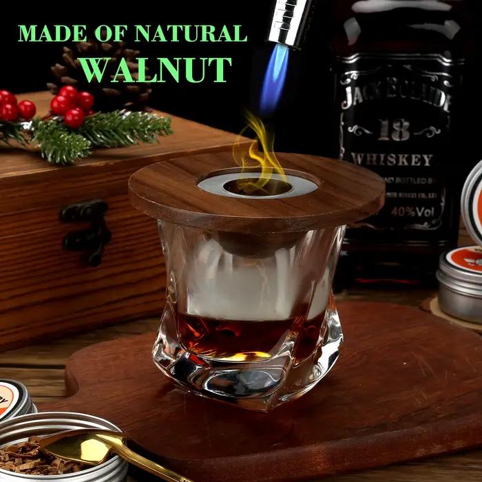 Kit de fumeur de Cocktail avec plateau en verre, avec 4 copeaux de bois, accessoires de barman pour