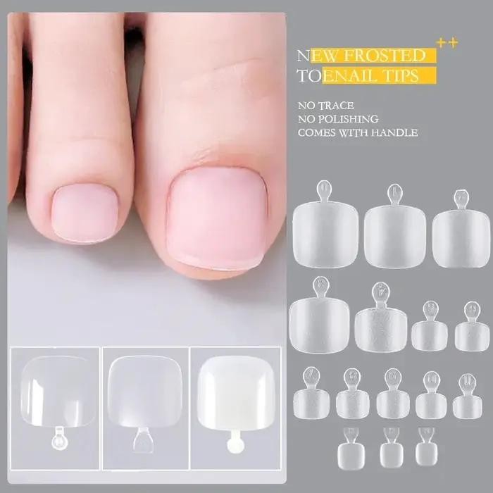 120/150 pièces ongles courts carrés faux Gel doux couverture complète pré-forme orteil pointe mat pr