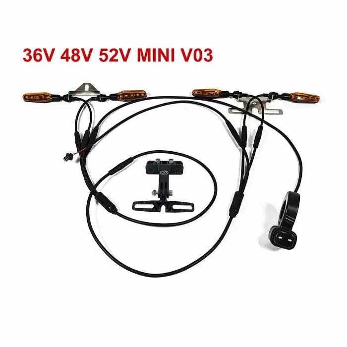 Kit de clignotants de vélo électrique IGO-E, 36V 48V52V 72V, câble étanche clignotant à flux