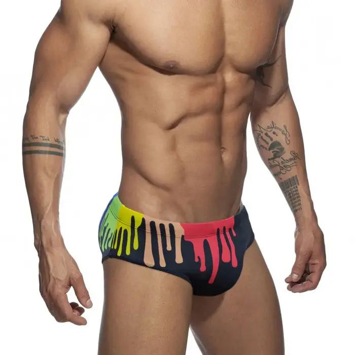 Slip de bain pour hommes, couture tendance, couleur, taille basse, Sexy, cordon de serrage, planche