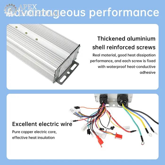 Contrôleur de vélo électrique 48V 60V 72V 84V 2000-3000W sans balais double mode pour vélos électriques et scooters haute performance