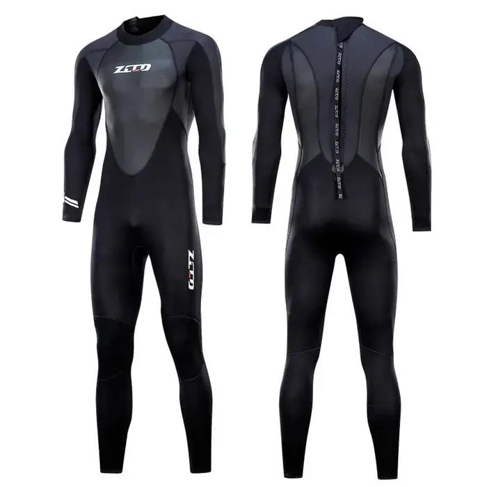 Combinaison de plongée noire en néoprène 3mm pour hommes et femmes, pleine longueur, fermeture éclai