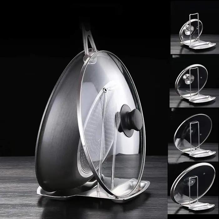 Support de couvercle de casserole en acier inoxydable, étagère de couvercle de casserole détachable,