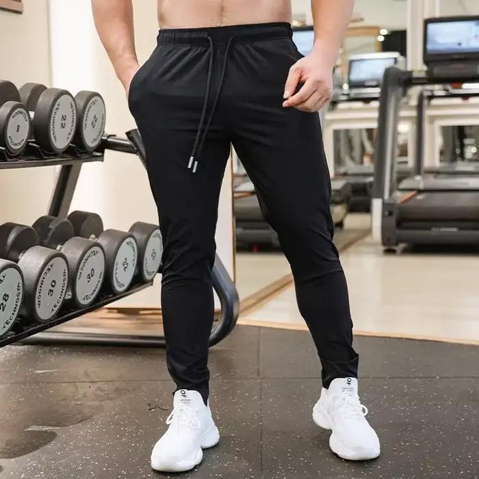 Ice inj- Pantalon de survêtement ultra-fin pour homme, pantalon de sport rafraîchissant, coupe sèche