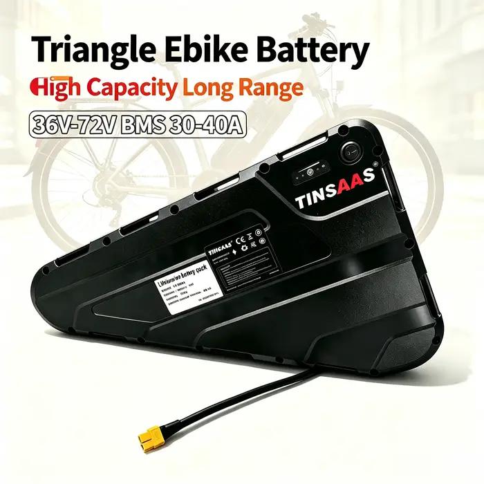 Batterie Triangulaire Vélo Électrique 21700 Cellules 21700 Tensions 36V 48V 52V 60V 72V Longue Distance Moteurs 250W 3000W