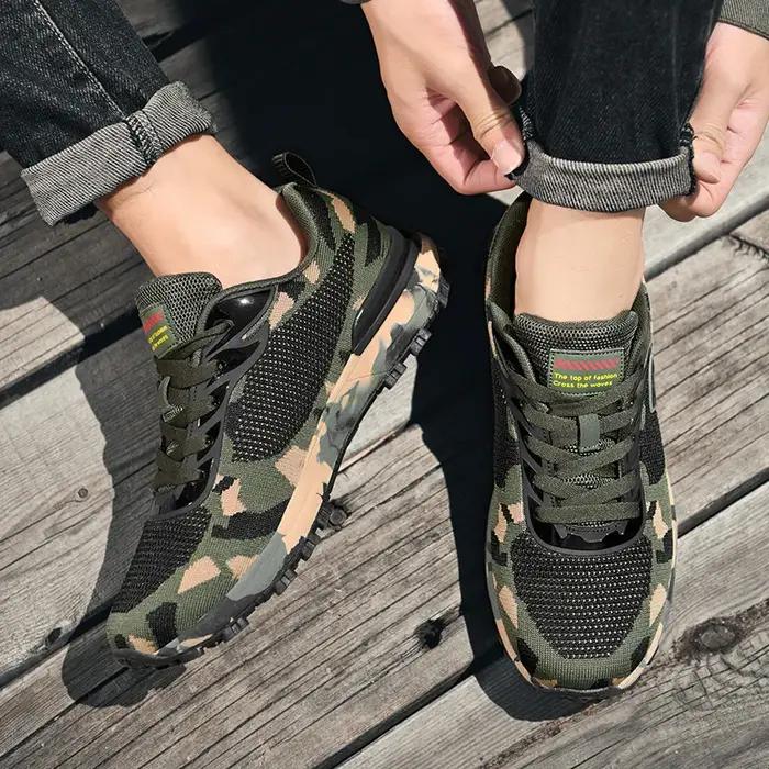 Les chaussures de sport respirantes camouflage pour hommes sont confortables et antidérapantes à sem