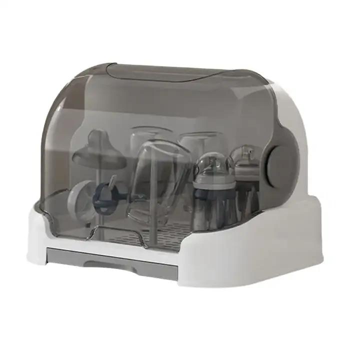 Support de séchage de bouteilles pour bébés, stockage de bouteilles anti-poussière avec plateau d'ég
