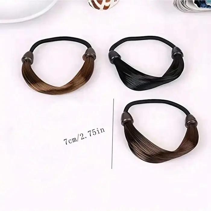 Élastique à cheveux tendance pour perruque queue de cheval droite invisible design ergonomique durable modernité coiffure sophistiquée