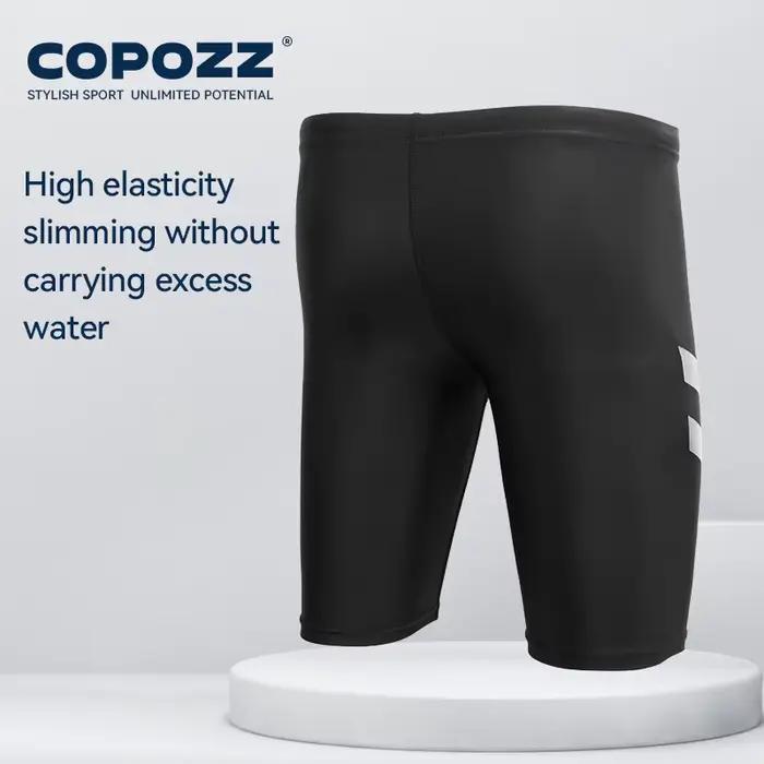 COPOZZ hommes peau de requin hydrofuge maillot de bain de longueur courte et cinq-quarts maillot de