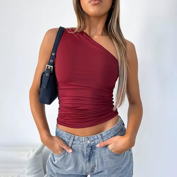T-shirt dos nu dos nu à une initiative, haut moulant sexy, chemise mince, chemise décontractée, docu