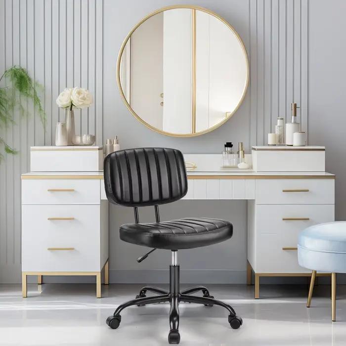 JHK – chaise de bureau sans accoudoirs, Support lombaire arrière, hauteur réglable, chaise d'ordinat