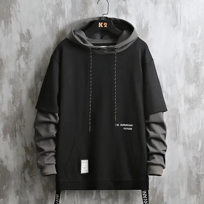 Nouveau sweat à capuche Patchwork Hip Hop hommes pull à capuche Streetwear décontracté mode vêtement