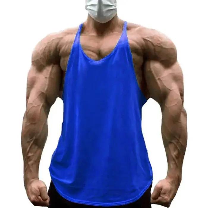 Chemises de Sport sans manches pour hommes, couleur unie, Fitness, musculation, entraînement muscula
