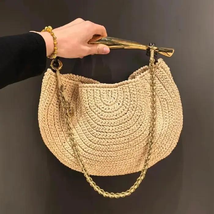 Sacs fourre-tout ajourés pour femmes, sac à main de luxe de styliste, nouveau tissage, grand sac de