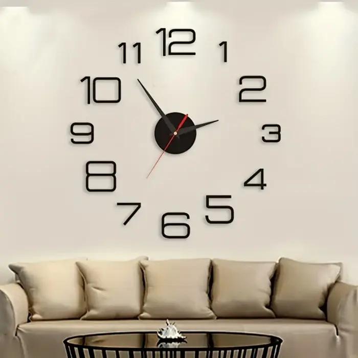 Grande Horloge murale au Design moderne 3D, à Quartz, à la mode, miroir acrylique, autocollants, déc