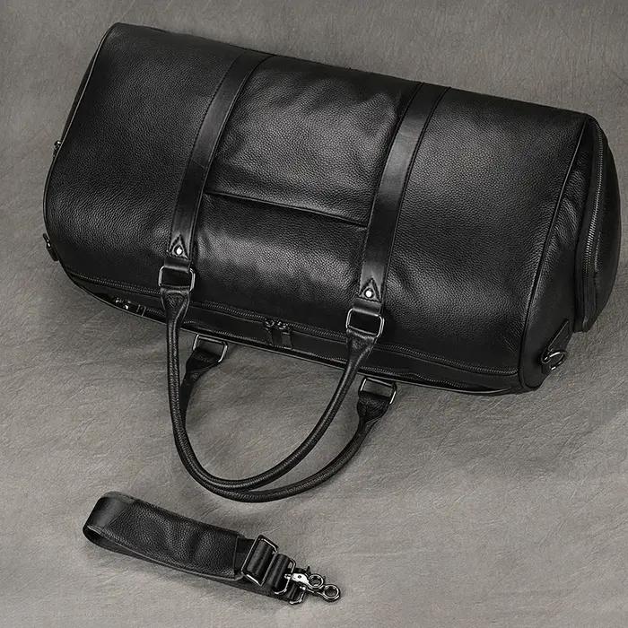 Sac de voyage en cuir de nouveau design à la mode, sac de sport en peau de vache souple, sac de voya