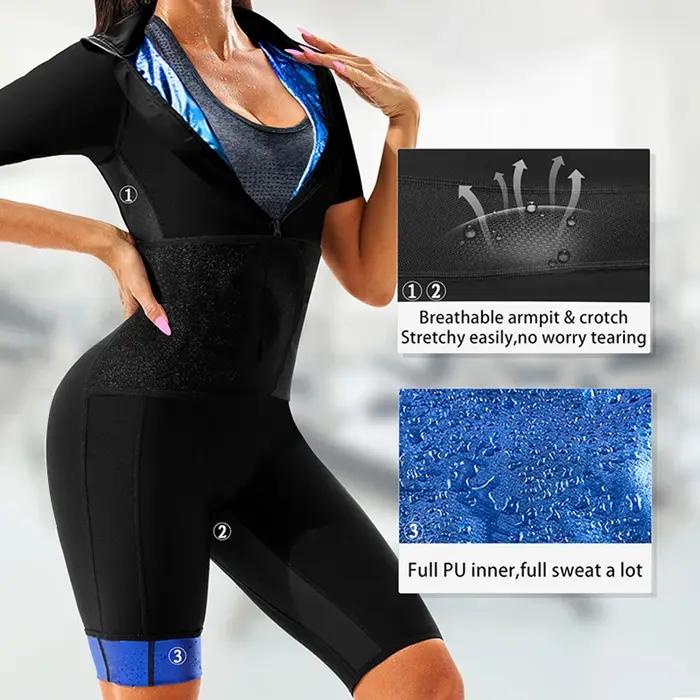 Combinaison de Sauna pour femmes, combinaison amincissante, chemise anti-chaleur pour tout le corps,