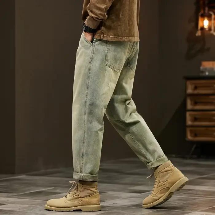 Jean 95% coton pour hommes, sarouel ample de haute qualité, mode Baggy décontracté, pantalon en Deni