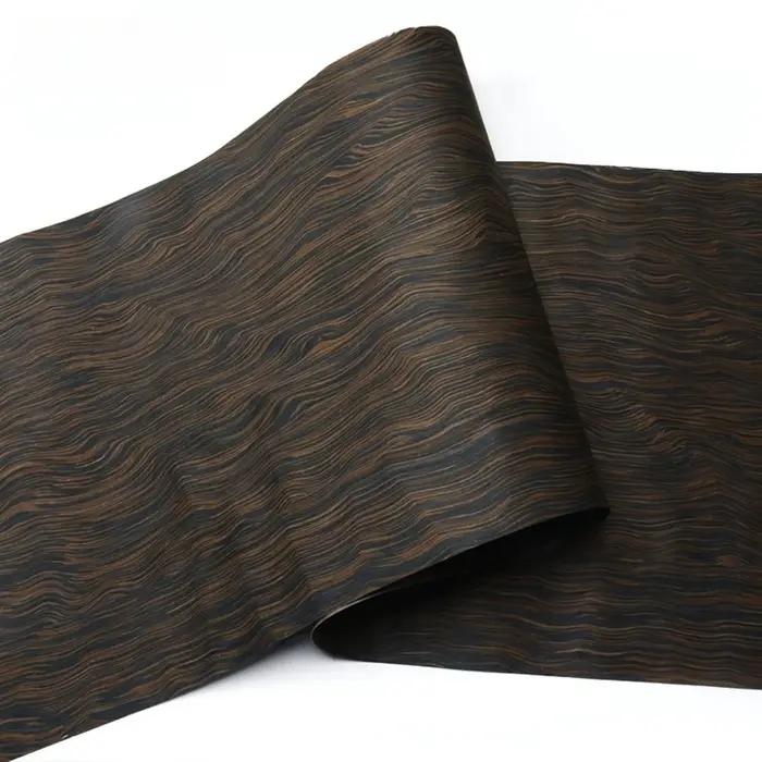 Placage en bois à motif de racine d'ébène 58x250cm, avec Grain incurvé, pour la conception de Surfac