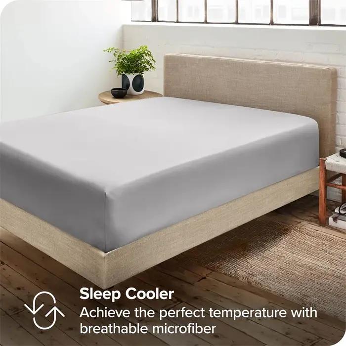 Drap-housse en coton égyptien de luxe doux avec bandes élastiques, housse de matelas 400TC, antidéra